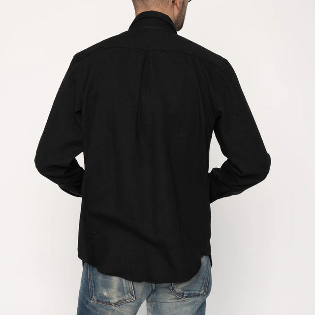 Easy Shirt Cotton Silk Blend Twill Black