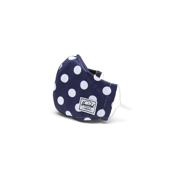 Classic Fitted Face Mask Navy Polka Dot - marsclothing