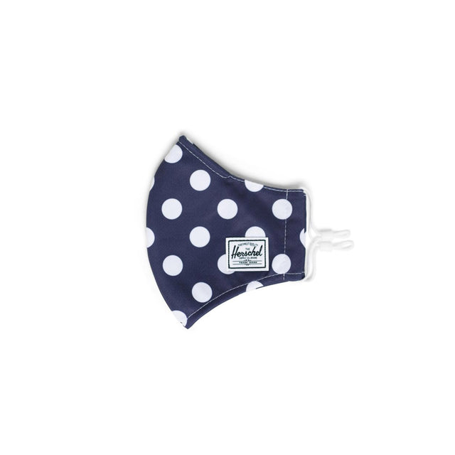 Classic Fitted Face Mask Navy Polka Dot - marsclothing